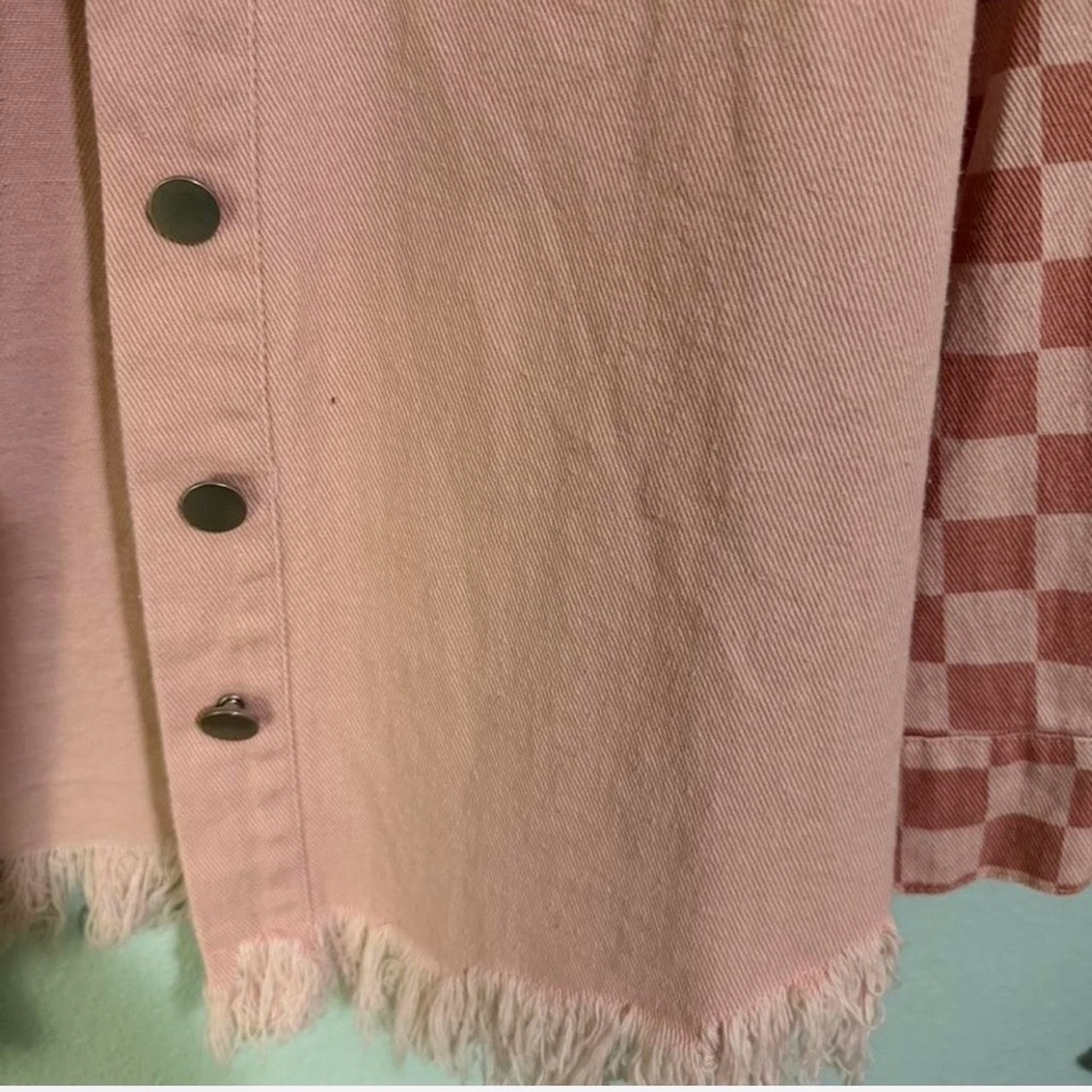 Pink Checkerboard Shacket - Picture 4 of 6